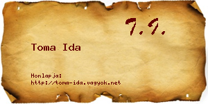Toma Ida névjegykártya